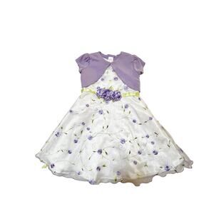 Youngland Embroidered Floral Formal Dress and Sweater Size 4